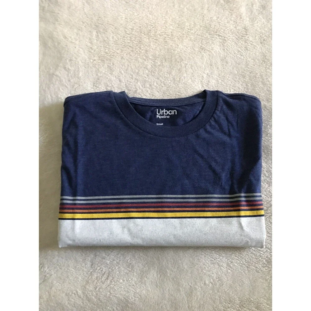 Urban Pipeline Mens Small Blue Stripes Short Sleeve T Shirt NWT